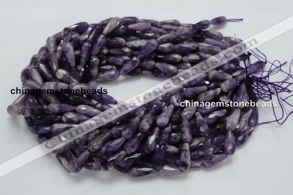 CNA47 15.5 inches 8*20mm faceted teadrop grade AB natural amethyst beads