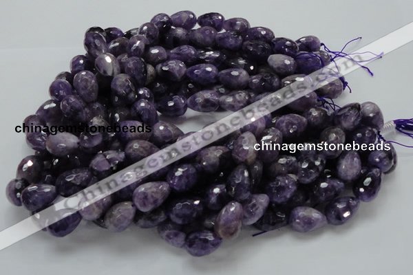 CNA48 15.5 inches 13*18mm faceted teadrop grade AB natural amethyst beads