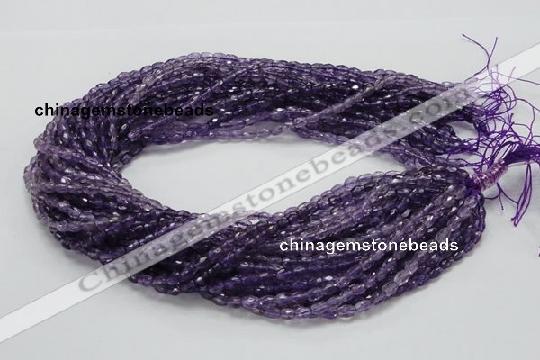 CNA49 15.5 inches 4*6mm faceted rice grade A natural amethyst beads