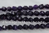 CNA501 15 inches 6mm faceted nuggets amethyst gemstone beads