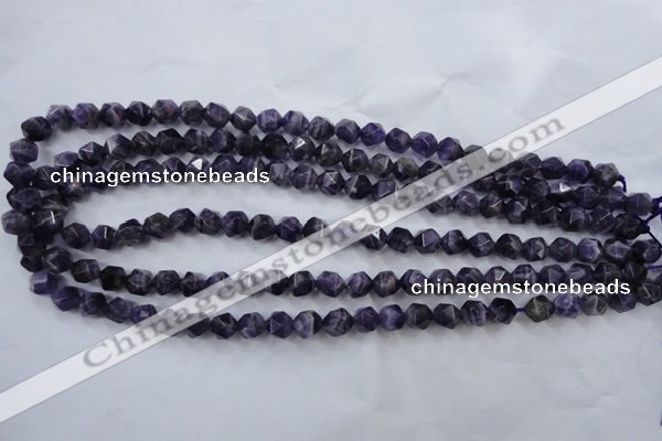 CNA502 15 inches 8mm faceted nuggets amethyst gemstone beads