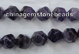 CNA503 15 inches 10mm faceted nuggets amethyst gemstone beads