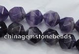 CNA504 15 inches 12mm faceted nuggets amethyst gemstone beads