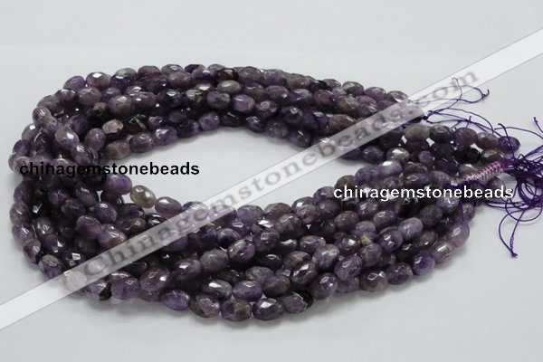 CNA51 15.5 inches 8*11mm faceted rice grade AB+ natural amethyst beads