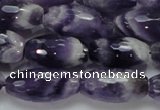 CNA53 15.5 inches 12*22mm faceted rice grade AB natural amethyst beads