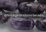 CNA55 15.5 inches 15*30mm faceted rice grade AB natural amethyst beads