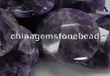 CNA58 15.5 inches 30mm faceted coin grade AB+ natural amethyst beads