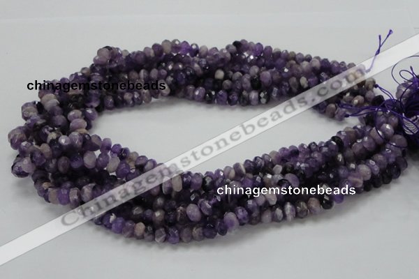 CNA61 15.5 inches 6*8mm faceted rondelle grade AB+ natural amethyst beads