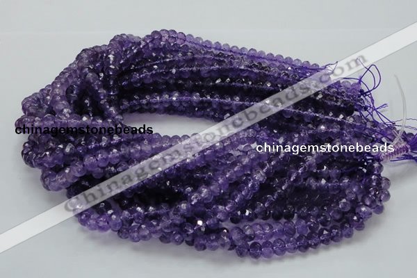 CNA62 15.5 inches 6*9mm faceted rondelle grade A natural amethyst beads