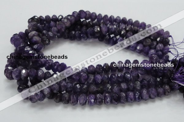 CNA63 15.5 inches 7*12mm faceted rondelle grade A natural amethyst beads