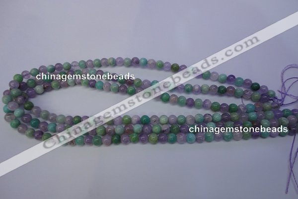 CNA651 15 inches 6mm round lavender amethyst & amazonite beads