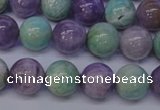 CNA654 15 inches 12mm round lavender amethyst & amazonite beads