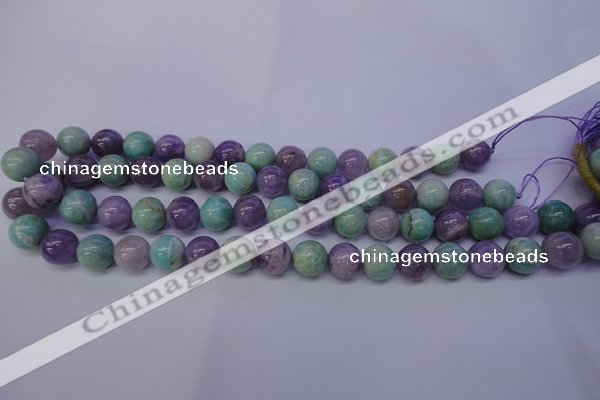 CNA654 15 inches 12mm round lavender amethyst & amazonite beads