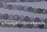 CNA661 15 inches 6mm faceted round lavender amethyst & prehnite beads