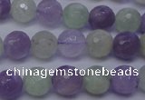 CNA663 15 inches 10mm faceted round lavender amethyst & prehnite beads