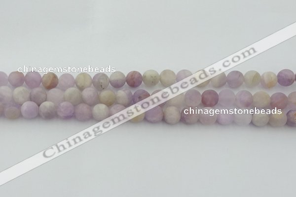 CNA672 15.5 inches 8mm round matte lavender amethyst beads