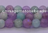 CNA681 15.5 inches 6mm faceted round lavender amethyst & amazonite beads