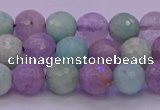 CNA682 15.5 inches 8mm faceted round lavender amethyst & amazonite beads