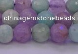 CNA683 15.5 inches 10mm faceted round lavender amethyst & amazonite beads