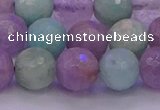 CNA684 15.5 inches 12mm faceted round lavender amethyst & amazonite beads