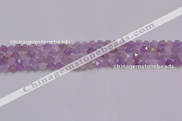 CNA691 15.5 inches 6mm faceted nuggets lavender amethyst beads
