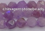 CNA693 15.5 inches 10mm faceted nuggets lavender amethyst beads