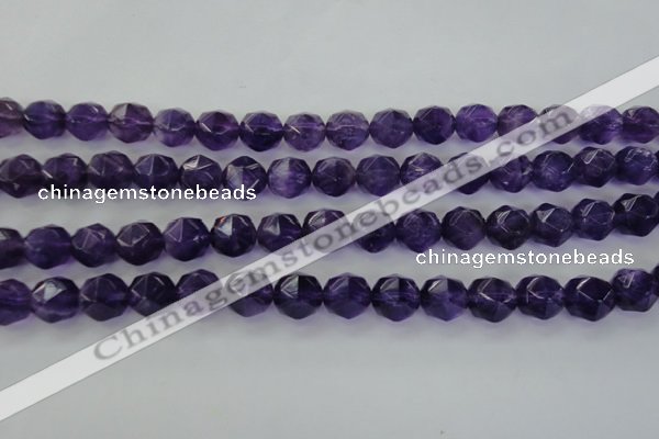CNA70 15.5 inches 10mm faceted round natural amethyst beads