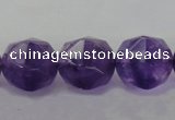 CNA72 15.5 inches 14mm faceted round natural amethyst beads