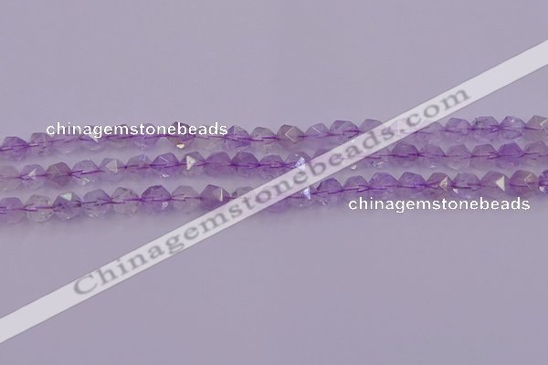 CNA730 15.5 inches 6mm faceted nuggets light lavender amethyst beads