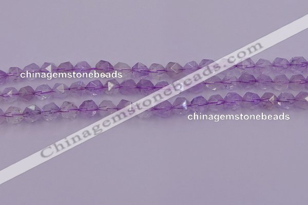 CNA731 15.5 inches 8mm faceted nuggets light lavender amethyst beads