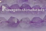 CNA732 15.5 inches 10mm faceted nuggets light lavender amethyst beads