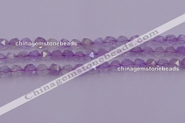 CNA732 15.5 inches 10mm faceted nuggets light lavender amethyst beads