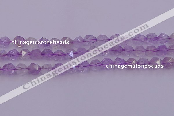 CNA733 15.5 inches 12mm faceted nuggets light lavender amethyst beads