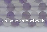 CNA736 15.5 inches 6mm round matte amethyst & white crystal beads