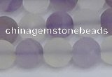 CNA739 15.5 inches 12mm round matte amethyst & white crystal beads