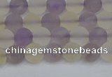 CNA741 15.5 inches 6mm round matte amethyst & citrine beads