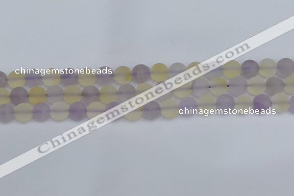 CNA743 15.5 inches 10mm round matte amethyst & citrine beads