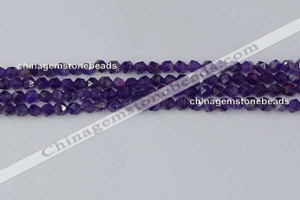 CNA757 15.5 inches 6mm faceted nuggets amethyst beads wholesale