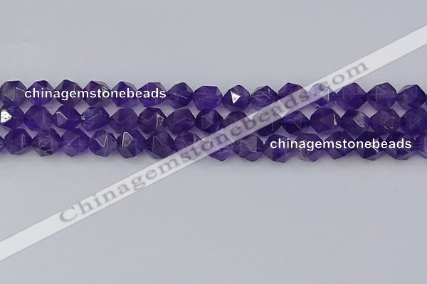 CNA759 15.5 inches 10mm faceted nuggets amethyst beads wholesale