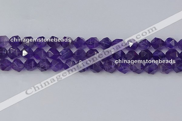 CNA760 15.5 inches 12mm faceted nuggets amethyst beads wholesale