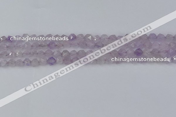 CNA761 15.5 inches 6mm faceted nuggets light lavender amethyst beads