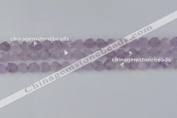 CNA762 15.5 inches 8mm faceted nuggets light lavender amethyst beads