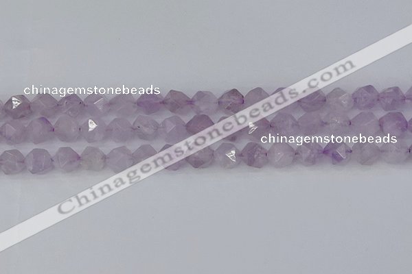 CNA763 15.5 inches 10mm faceted nuggets light lavender amethyst beads