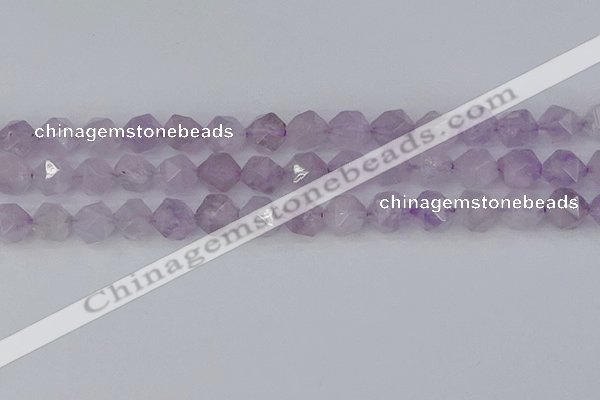 CNA764 15.5 inches 12mm faceted nuggets light lavender amethyst beads