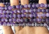 CNA766 15.5 inches 6mm faceted nuggets matte amethyst beads