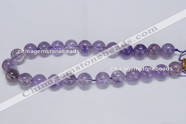 CNA805 15.5 inches 14mm round natural light amethyst beads