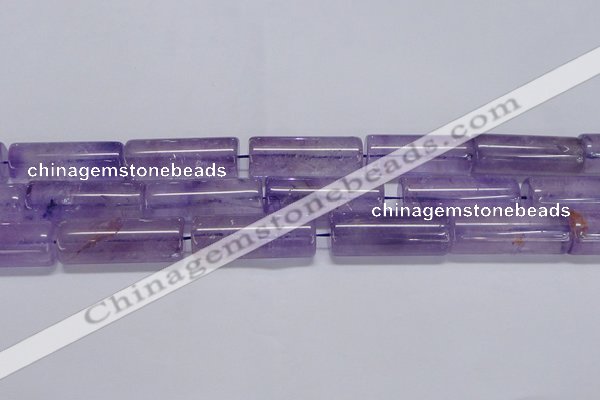 CNA817 15.5 inches 15*40mm tube natural light amethyst beads