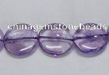 CNA822 15.5 inches 14mm flat round natural light amethyst beads