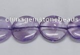 CNA824 15.5 inches 18mm flat round natural light amethyst beads