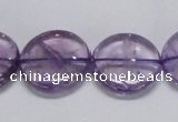 CNA825 15.5 inches 20mm flat round natural light amethyst beads